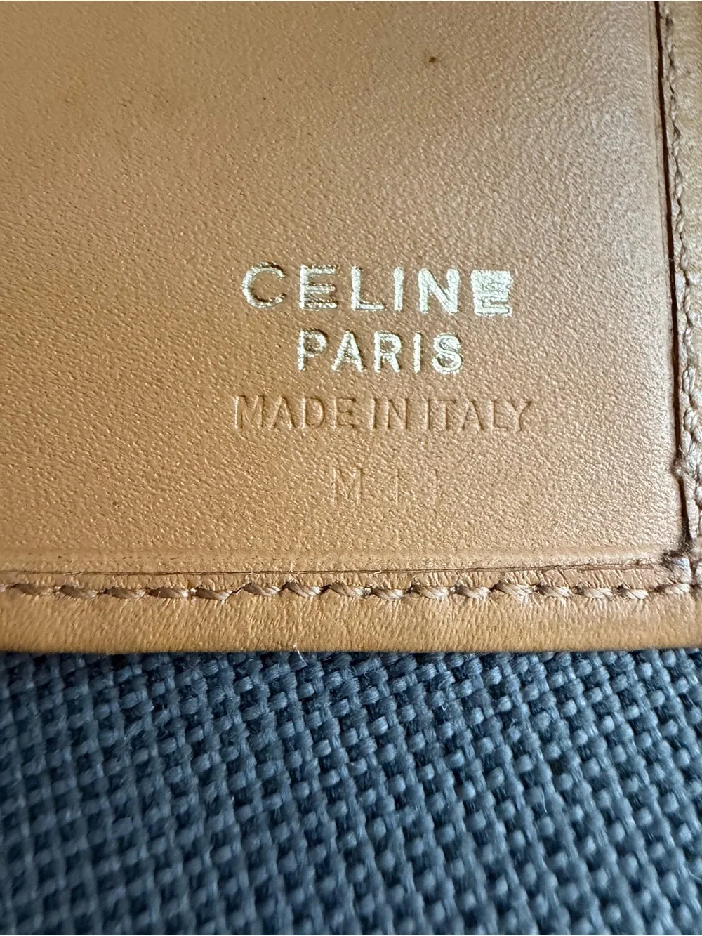 Celine Brown and Tan Patterned Money Clip Wallet